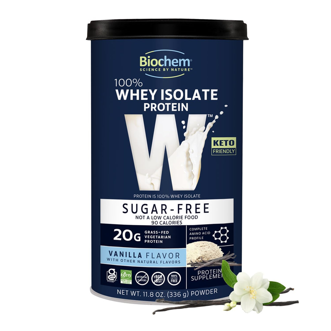 100% Whey Sugar-Free Vanilla 20g, 11.8oz, Certified Vegetarian, Certified Gluten Free, Certified Non-GMO Tested, Keto Friendly, Grass-Fed…