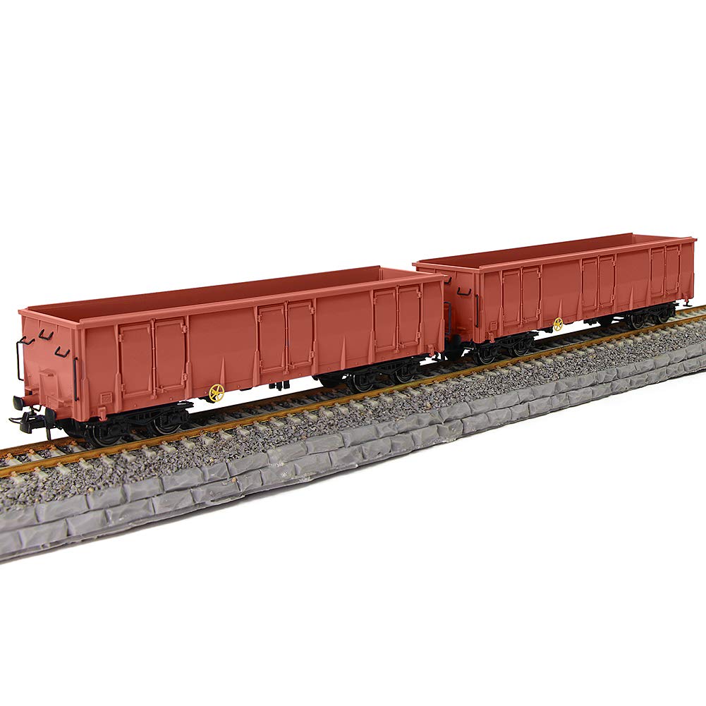 2pcs HO Scale High-Side Gondola Car 1:87 Railway Wagons Rollong Stock Container Carriage 1:87 Freight Car C8742WR-2-NUS