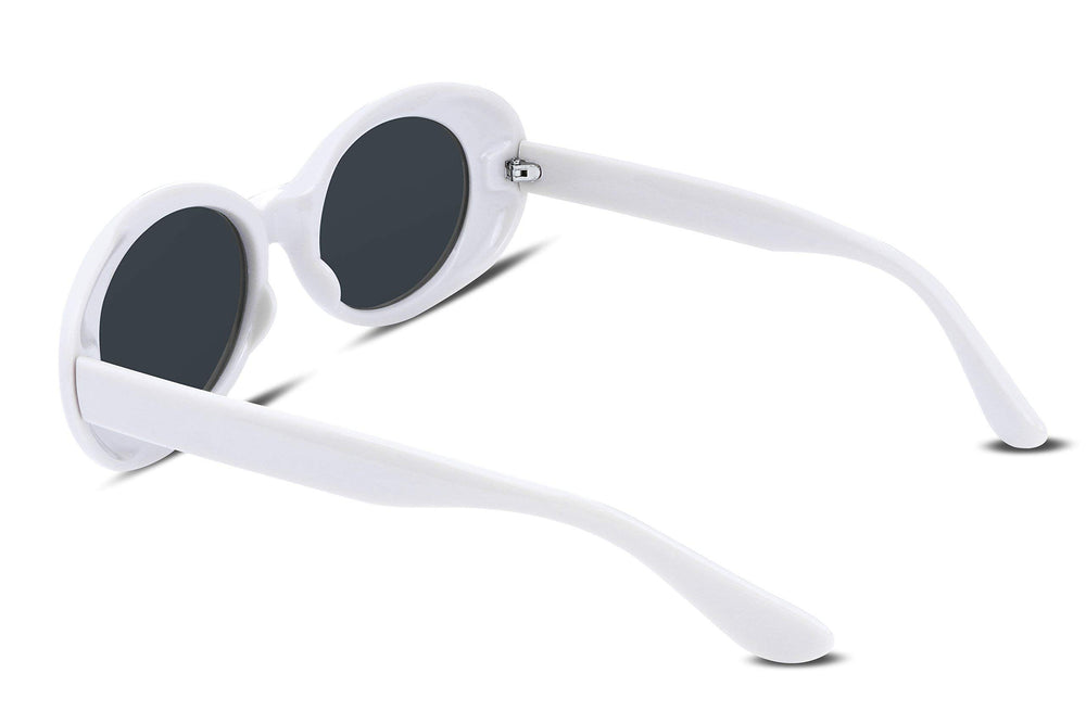 FEISEDY Sunglasses White Oval Clout Goggles for Women M