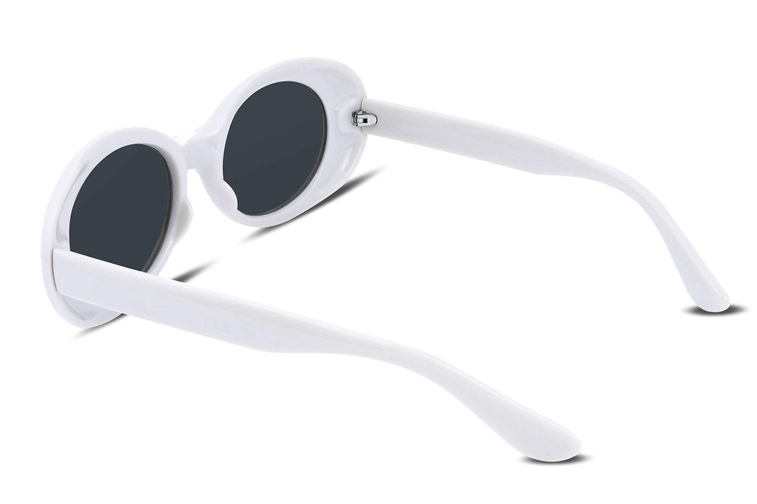 FEISEDY Sunglasses White Oval Clout Goggles for Women M