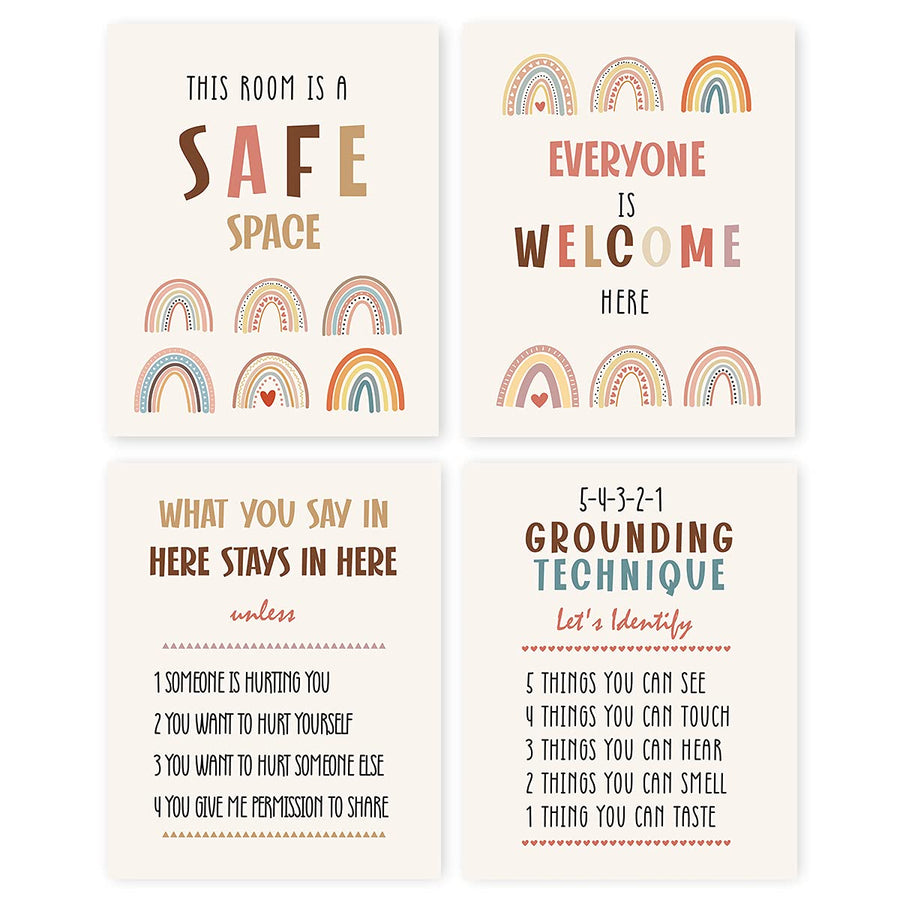 TSUYAWU Inspirational Classroom Prints Wall Art, Rainbo