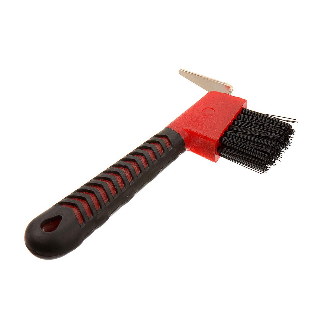 BOTH WINNERS Horse Hoof Pick Brush with Soft Touch Handle (Red)