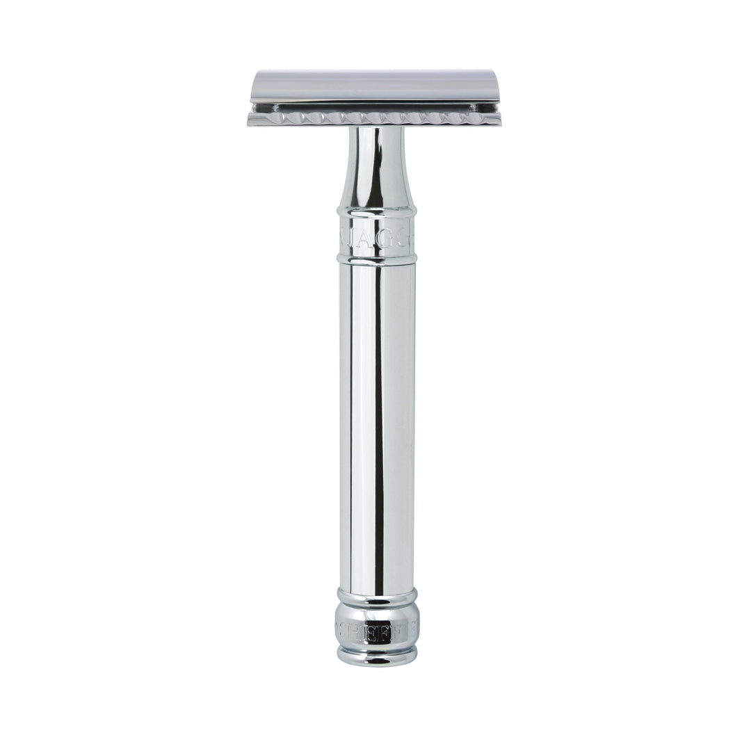 DE89BL Chrome Reusable Classic Double Edge Safety Razor for Men