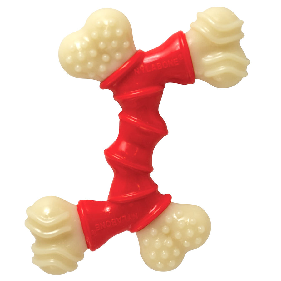 Double Bone Power Chew Toy for Dogs, Dog Toys for Aggressive Chewers, Bacon Flavor, Medium - Up to 35 lbs, 1 Count