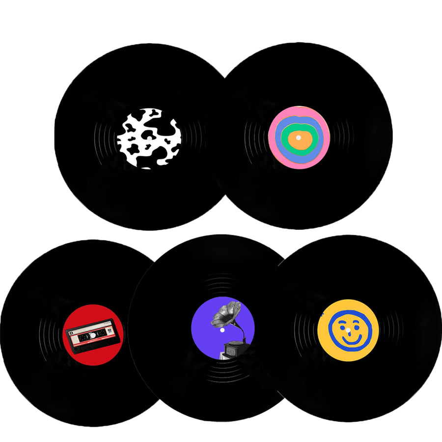 12 inch Fake Records 5 Pieces in 1 Pack, Viynles Record Decor, Blank Vinyl Records for Wall, Fake Vinyls for Room Decor Aesthetic, Vinyl Decor