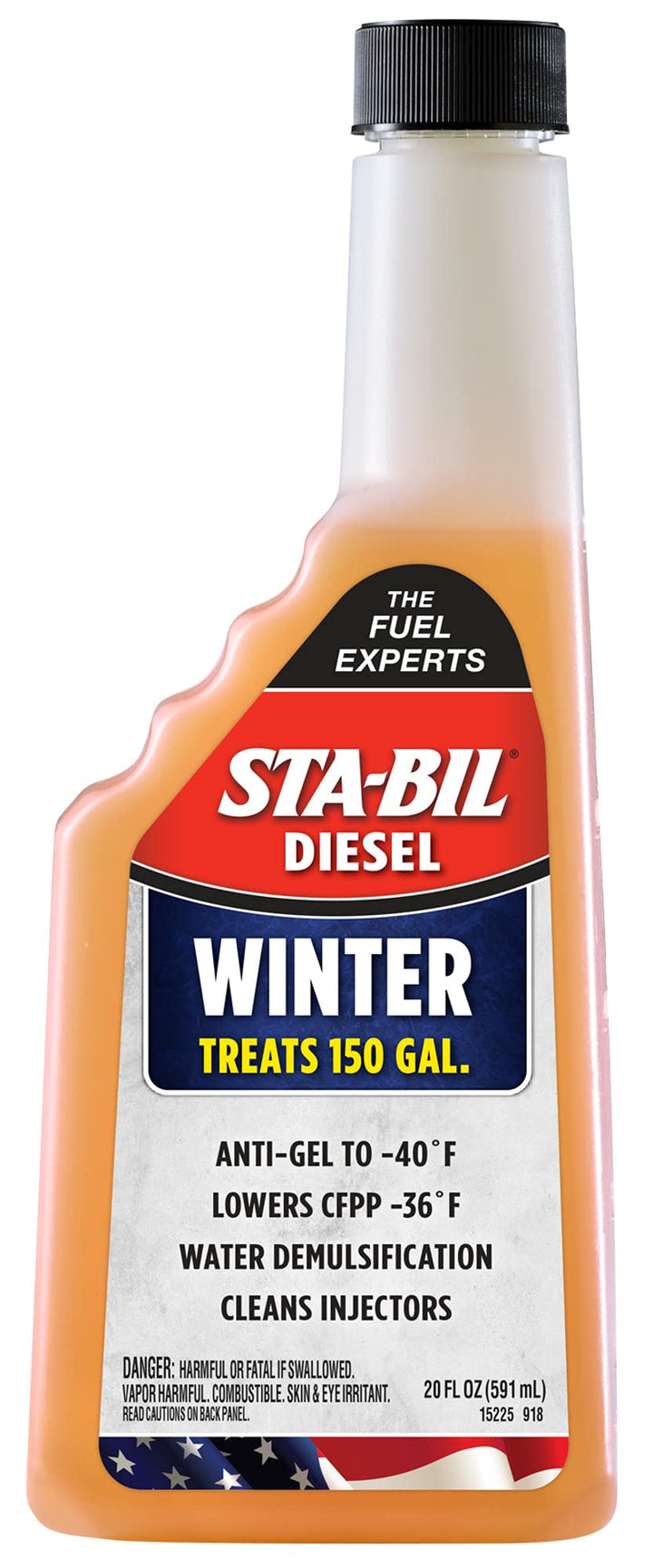 Diesel Winter Anti-Gel - Prevents Fuel Gelling Down to -40 Degrees Fahrenheit - Cleans Injectors - Treats 250 Gallons of Diesel Fuel, 20 fl. oz. (15225),Orange
