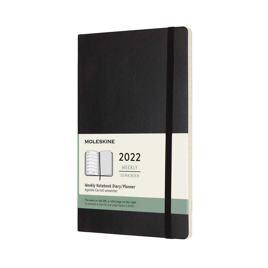 Classic 12 Month 2022 Weekly Planner, Soft Cover, Large (5 x 8.25), Black