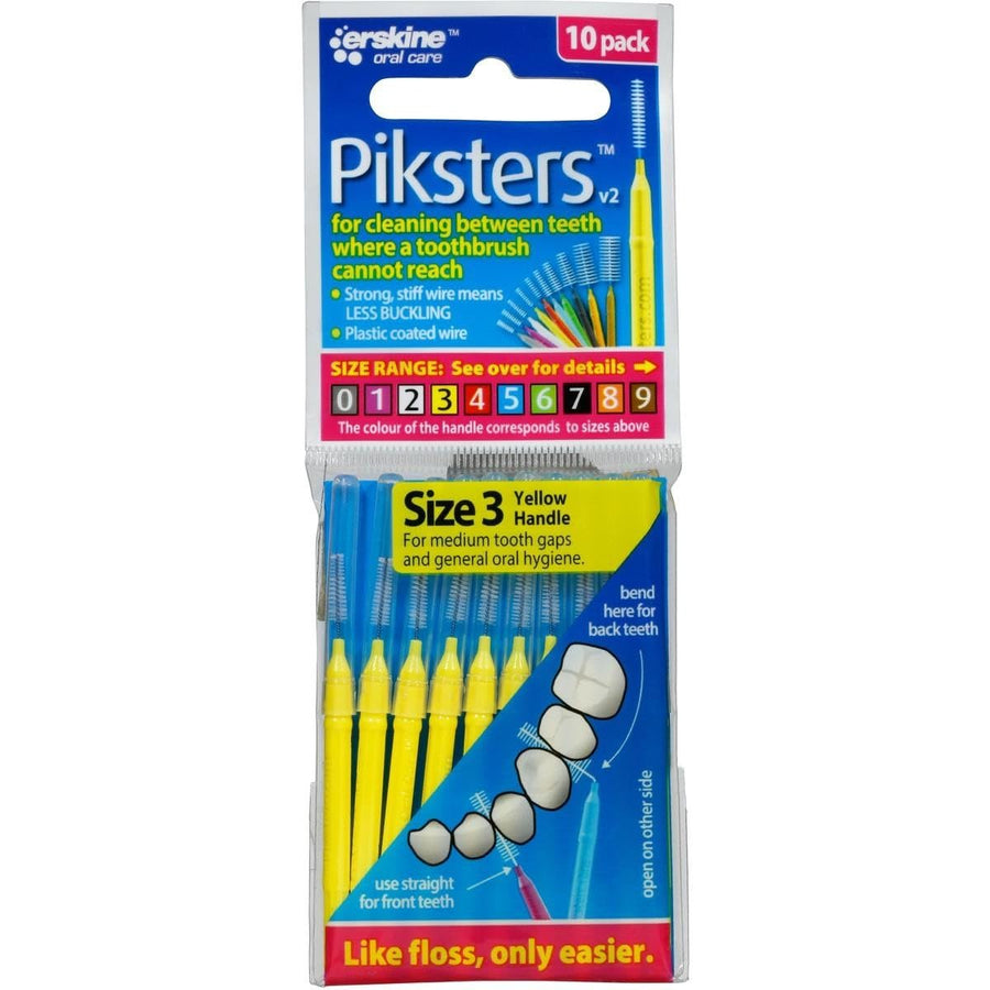 PIKSTERS Interdental Brush - 0.6mm Yellow - Pack of 10