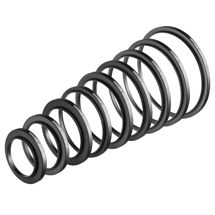 Neewer 9 Pieces Lens Filter Rings Set, Made of Anodized