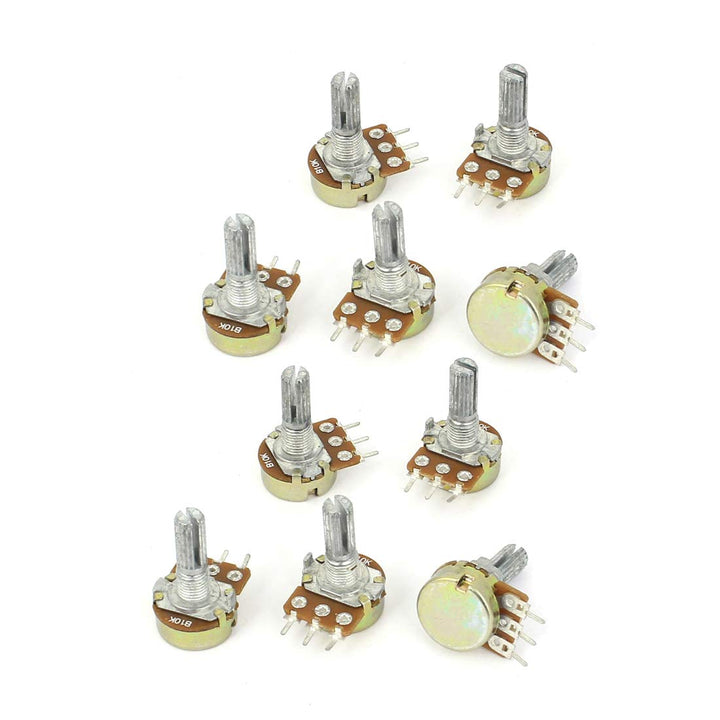 HiLetgo 20pcs WH148 Single-Joint Potentiometer 1K B1K Variable Resistors 15mm Shaft 3Pins 1K Ohm Potentiometer