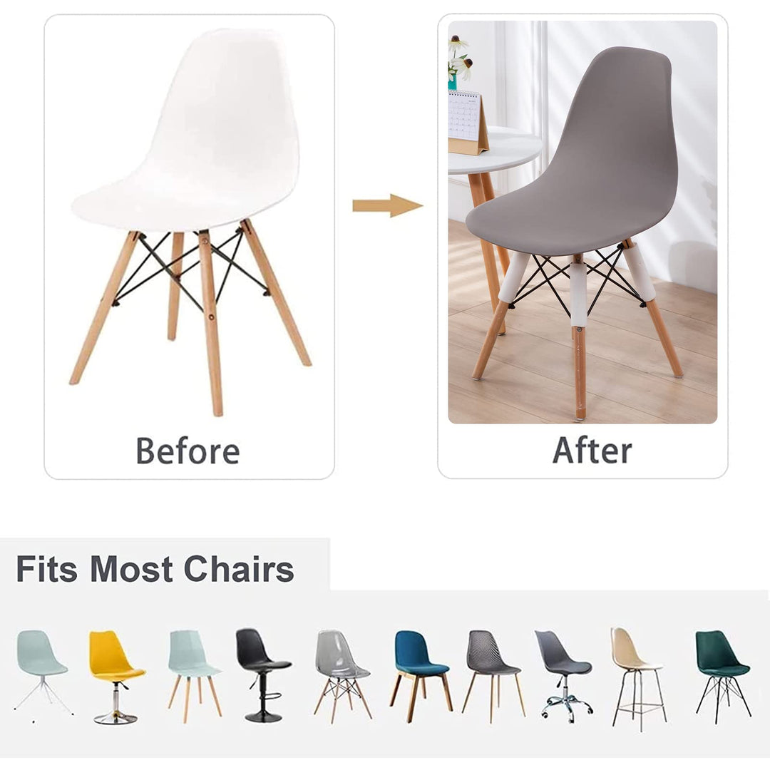 Mid Century Modern Dining Chair Covers Printed Shell Chair Cover Lounge Armless Chair Cover Stretchable Slipcovers for Kitchen, Office, Dining Room and Living Room(Set of 4)