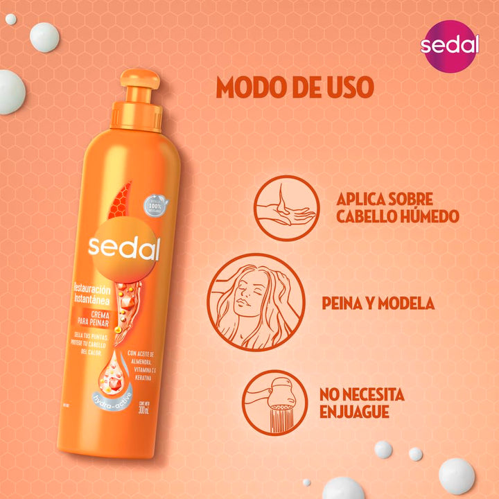 S.O.S. Reconstruccion Estructural Con Bio Keratina Crema Para Peinar (Styling Hair Cream Structural Reconstruction) 300 Ml