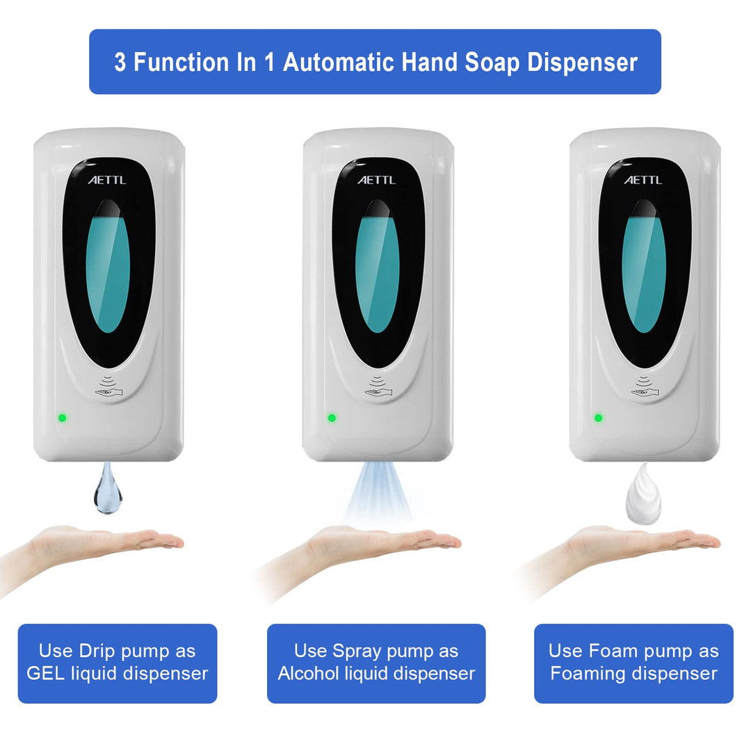 Touchless Automatic Foaming Hand Soap Dispenser Wall Mount, Motion Sensor Foam Liquid Refill Bottle Sanitizer Dispensing for Bathroom Kitchen Home Farmhouse Station