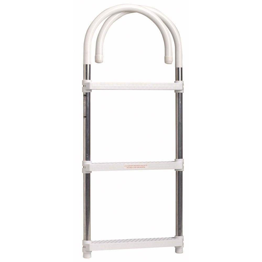 DotLine Boat Aluminum 3 Step Ladder 11 Hooks Center to Center for Gunwales 10 or Less