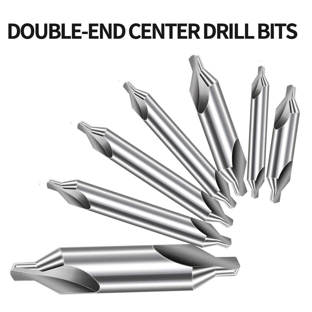 Center Drill Bits Set - High Speed Steel Center Drill Bits Kit Countersink Tools for Lathe Metalworking, 7 pcs 60-Degree Angle Center Drill Bits in Size 1.0 1.5 2.0 2.5 3.0 4.0 5.0