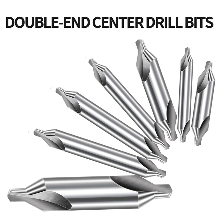 Center Drill Bits Set - High Speed Steel Center Drill Bits Kit Countersink Tools for Lathe Metalworking, 7 pcs 60-Degree Angle Center Drill Bits in Size 1.0 1.5 2.0 2.5 3.0 4.0 5.0