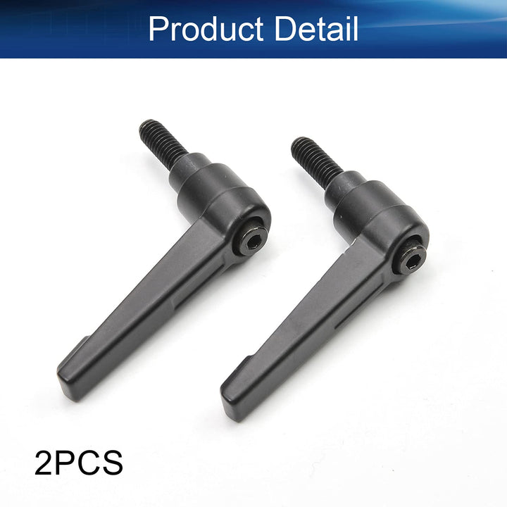2Pcs M6 Male Thread Adjustable Handle Screw Length 16mm Clamping Lever Black w Stud for Packaging Machinery and Equipment, Sharpeners, Machine Tools, Printing Equipment
