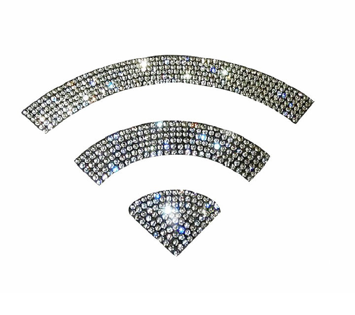 Ling&#39;s boutique(TM) Various Patterns of Crystal Car Stickers,Decorate Cars Bumper Window Laptops Luggage Rhinestone Sticker,White (WiFi Logo)