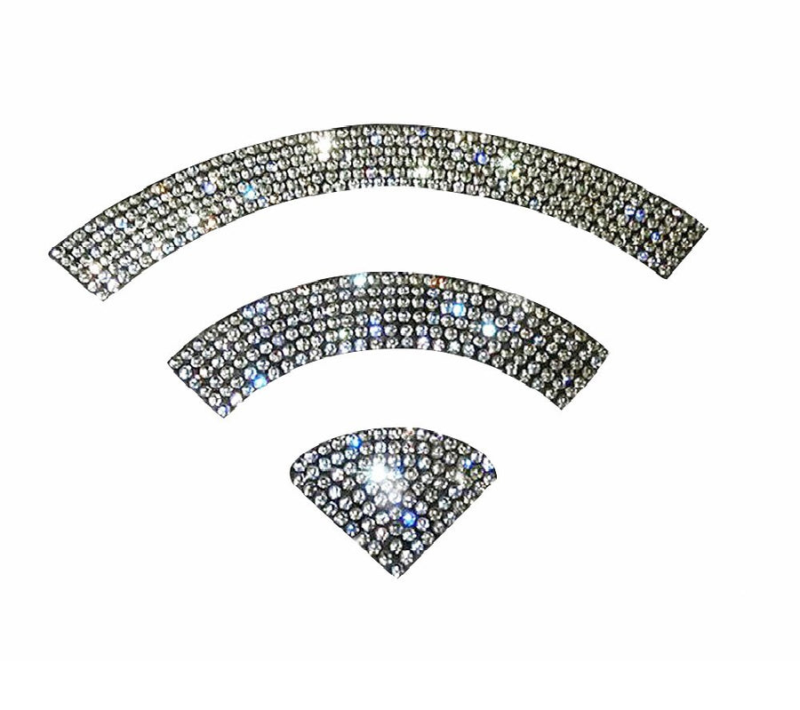 (TM) Various Patterns of Crystal Car Stickers,Decorate Cars Bumper Window Laptops Luggage Rhinestone Sticker,White (WiFi Logo)