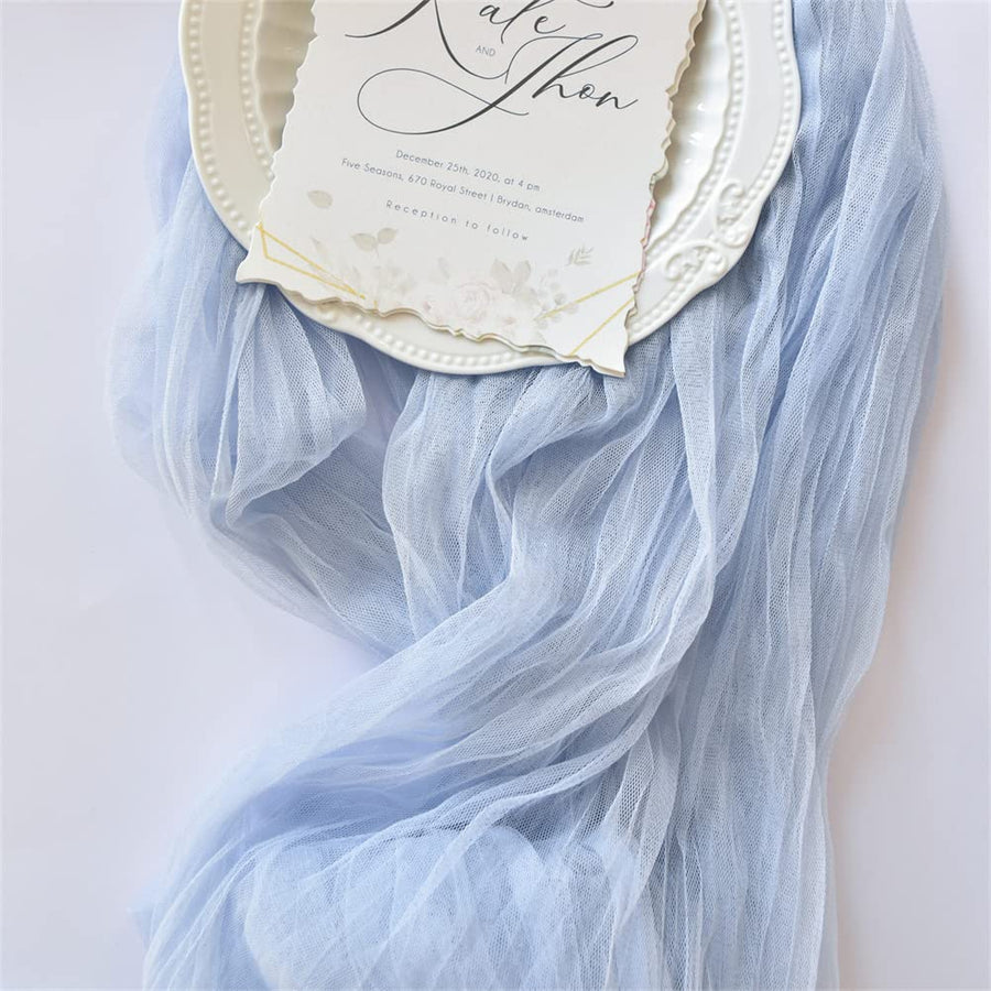 Blue Cheesecloth Table Runner 10Ft Rustic Gauze Cheese Cloth Table Runner Boho Fall Thanksgiving Table Runner for Wedding Bridal Shower Halloween Decoration