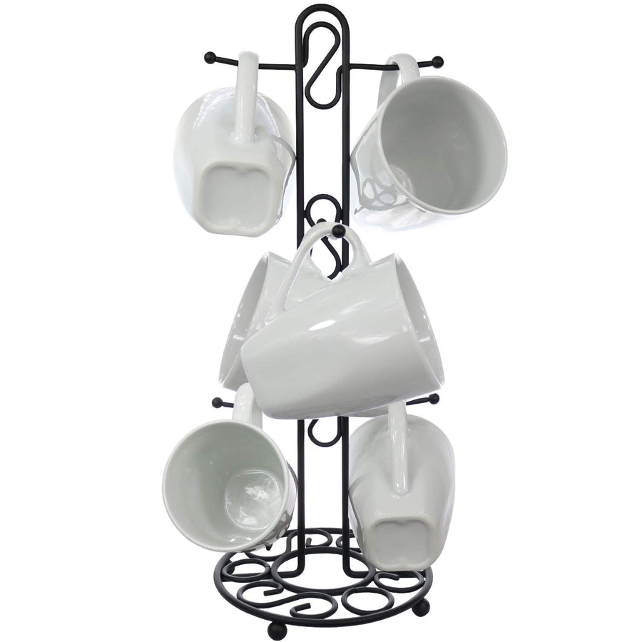 Blue Donuts Farmhouse Coffee Mug Rack, Coffee Mug Tree 