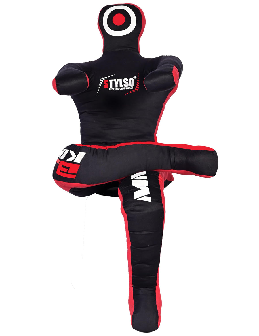 Un-Filled Wrestling Dummy Grappling Dummy Jiu Jitsu Dummy for BJJ Judo Karate Training Adult and Youth Practice Dummies (Black Sit, 5ft / 60 inches)