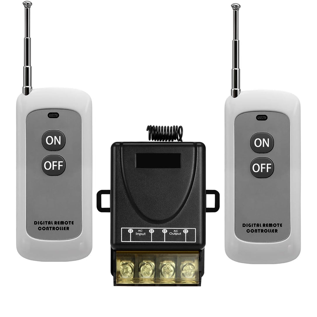 VONVOFF Wireless Lights Switch kit,AC110V/120V/10A Powerful Wireless RF ON/Off Switch with 984FT Long Range for Fan,Lights,lamp,Motor,(110V Remote Switch)