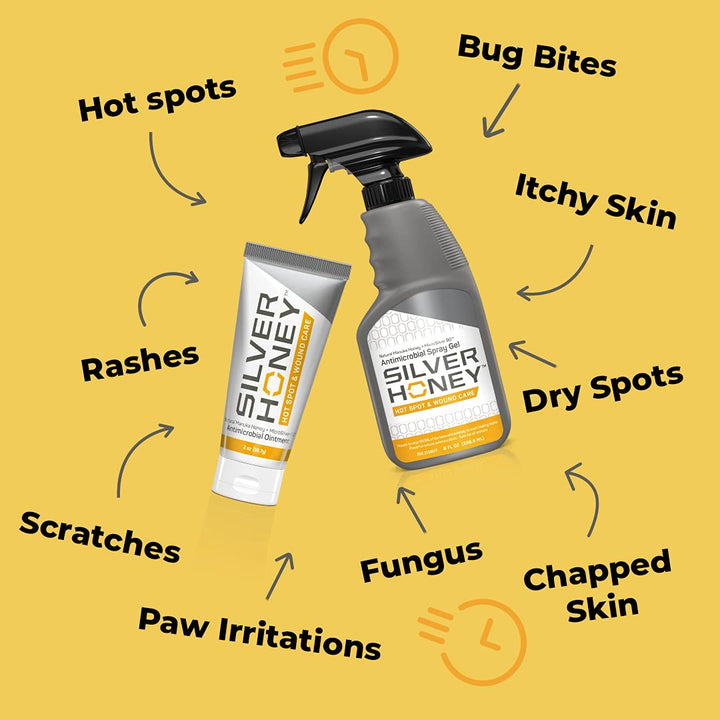 Absorbine Silver Honey Hot Spot & Wound Care Spray Gel for Dogs, Cats, Small Animals, 8oz Bottle