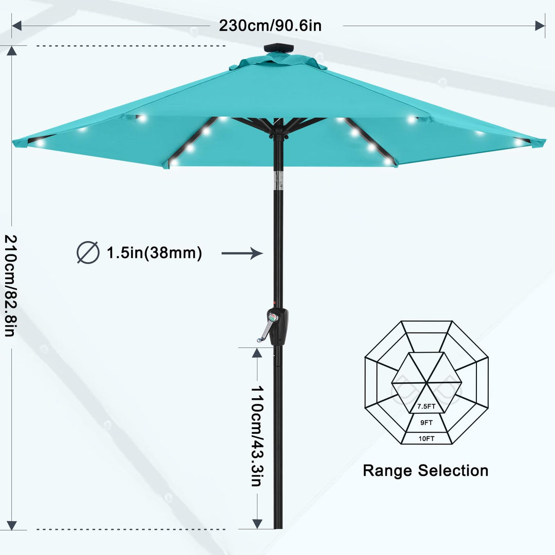 MASTERCANOPY Patio Umbrella with Solar LED Lights for O