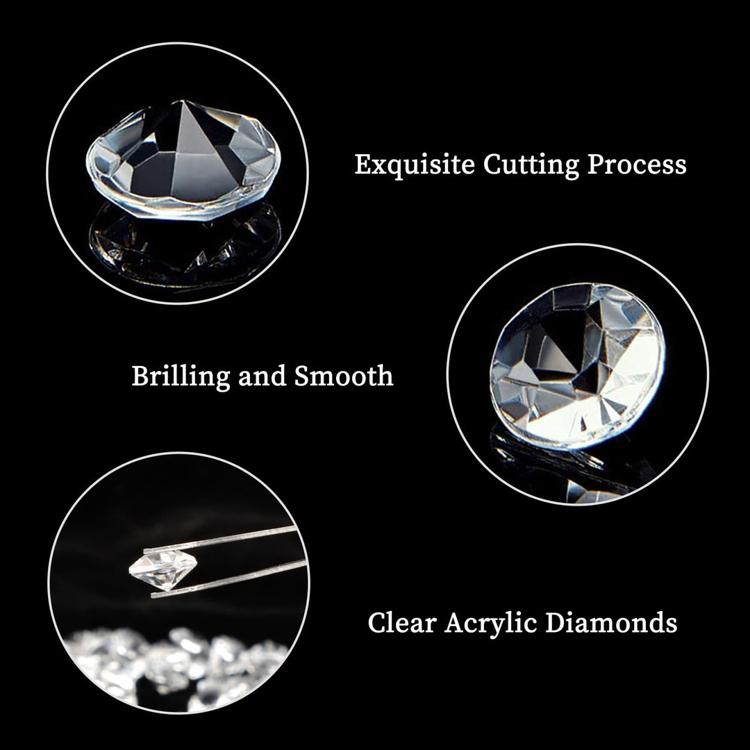 1000pcs 0.4inch Clear Fake Diamonds Crystals Acrylic Gems Vase Fillers for Centerpieces Wedding Table Decorations Scattering Gemstones Party Bridal Shower