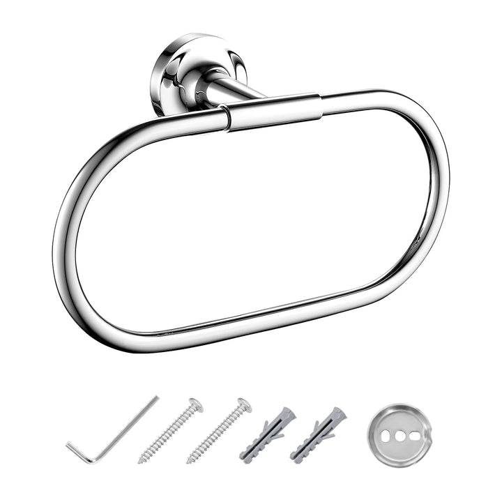 Oval Towel Ring Bath Wall Mount Hand Towel Holder Hanger Rack Chrome Bathroom Accessories