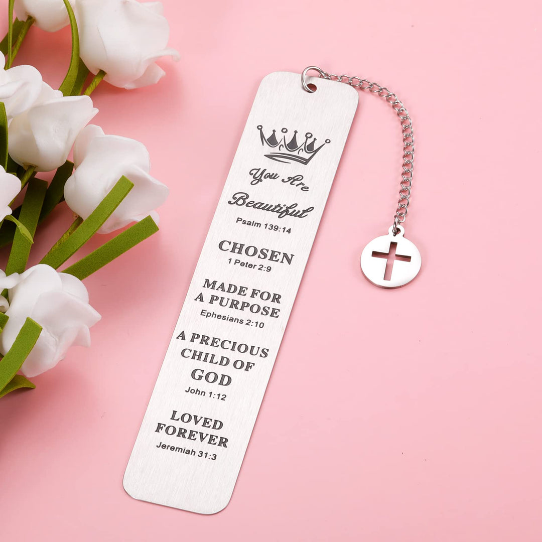 Christian Gifts for Women Girls Baptism First Communion Gifts Inspirational Bible Verse Bookmark for Book Lovers Birthday Christmas Stocking Stuffers for Daughter Sister Religious Church Bulk Gifts