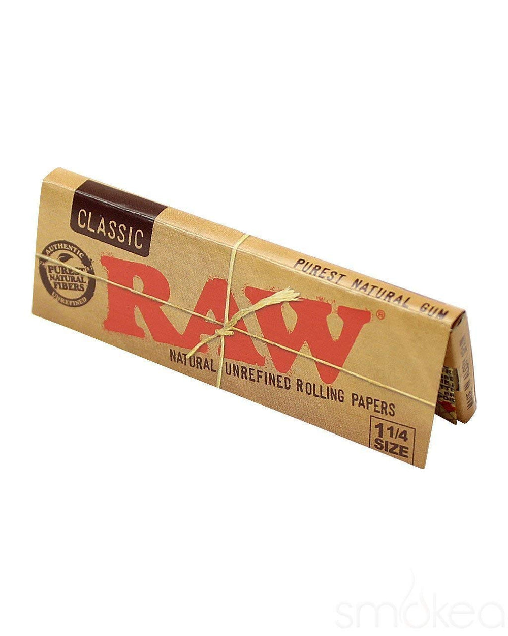 RAW 1 1/4 Natural Unbleached Rolling Papers Pack of 6