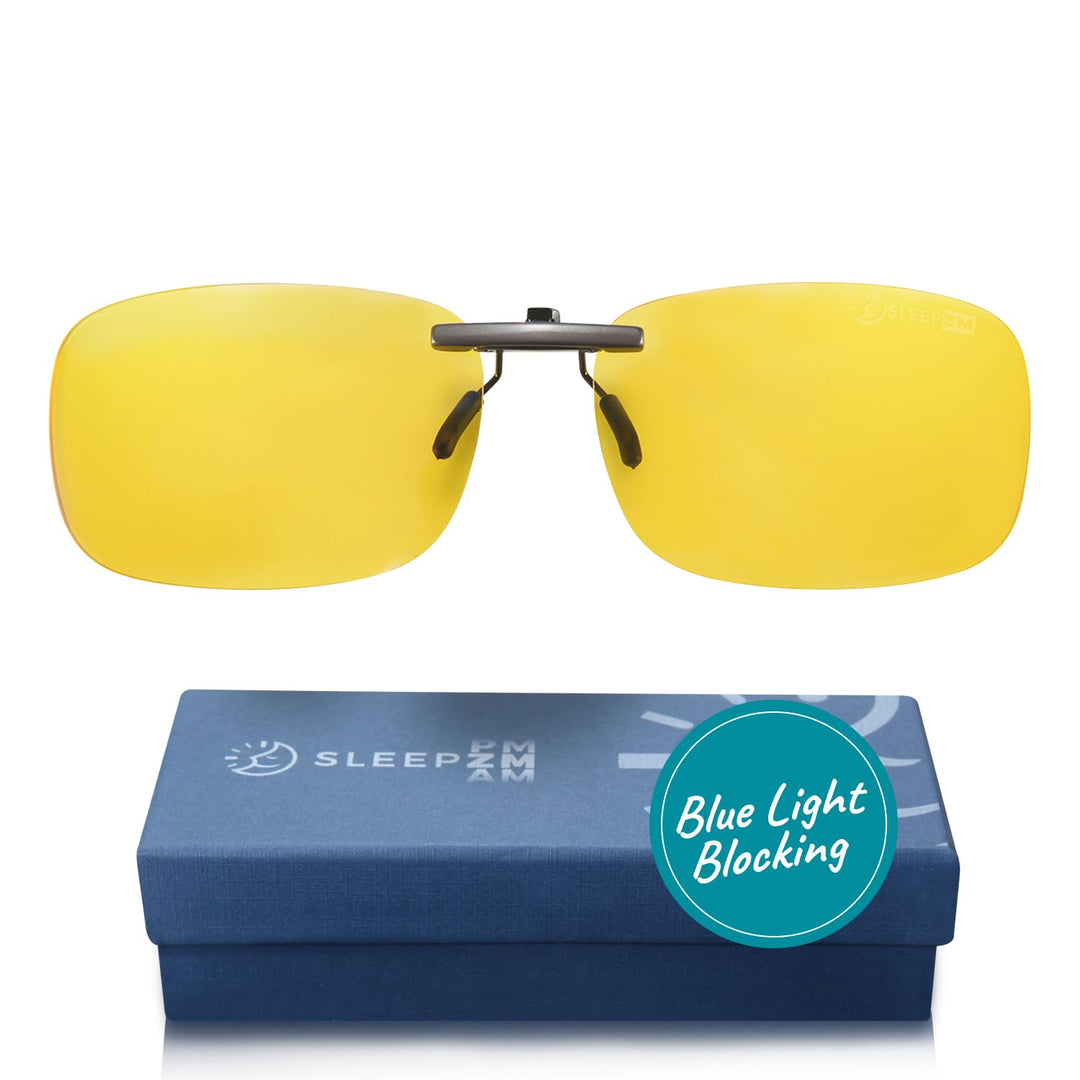 Clip On 87% Yellow Blue Light Glasses for Computer, TV, Gaming Use Improve Sleep Quality by Naturally Producing Melatonin for Women and Men