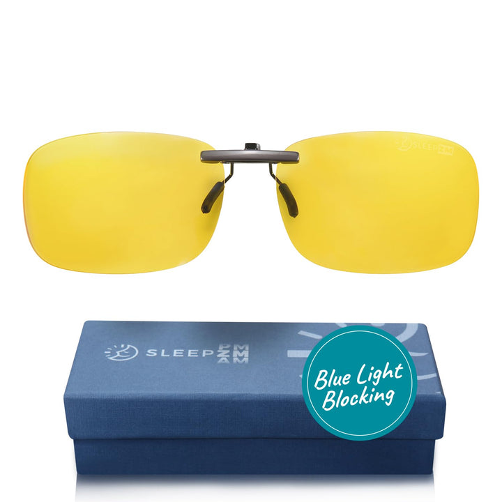 Clip On 87% Yellow Blue Light Glasses for Computer, TV, Gaming Use Improve Sleep Quality by Naturally Producing Melatonin for Women and Men
