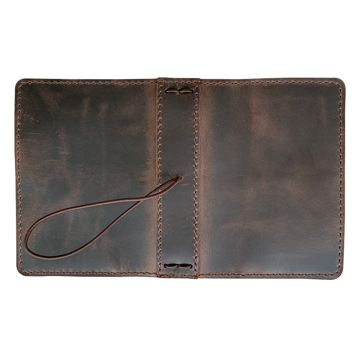 Travelers Notebook Cover with Inner Pockets, Card Slots and Pen Holder, Passport Size, Dark Brown