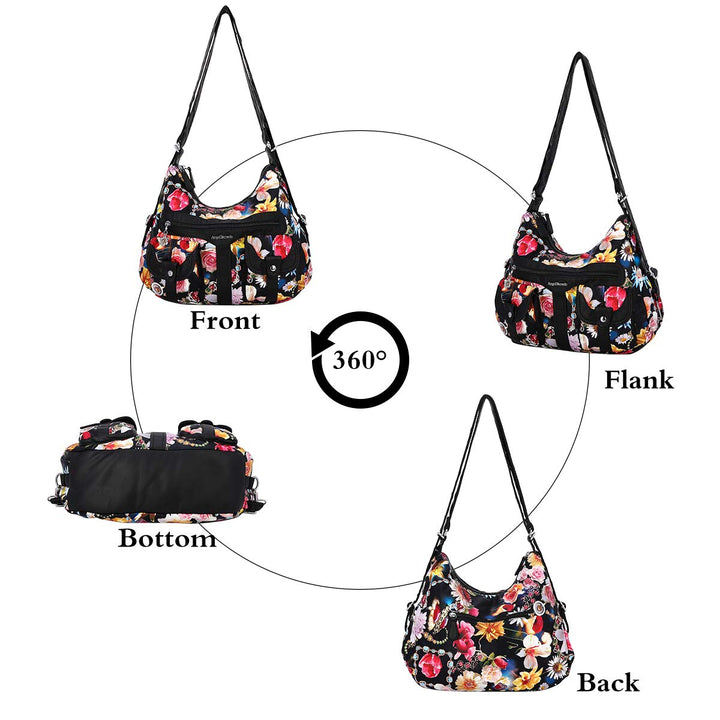 Women Multifunctional Soft Leather Handbag Purses Shoulder Hobo Backpack Crossbody Zipper Bag with Pocket (Fashion Brown)