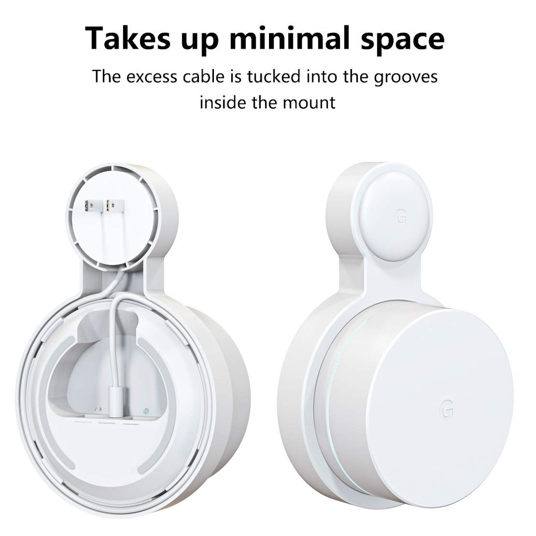 Outlet Wall Mount for Google WiFi AC1200, No Messy Wires Space Saving Easily Be Moved Outlet Mount for Google Mesh WiFi Router, Best Design for Winding Power Cord (3 Pack)