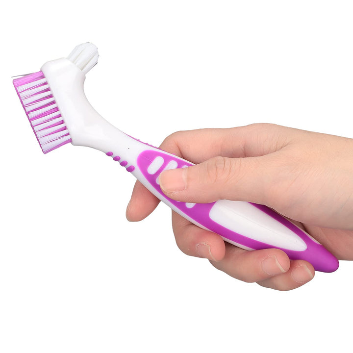 Denture Cleaning Brush Set, 1 Premium Denture Cleaner Set Top Denture Cleanser Tool Dual Head Denture Brush for Denture Care