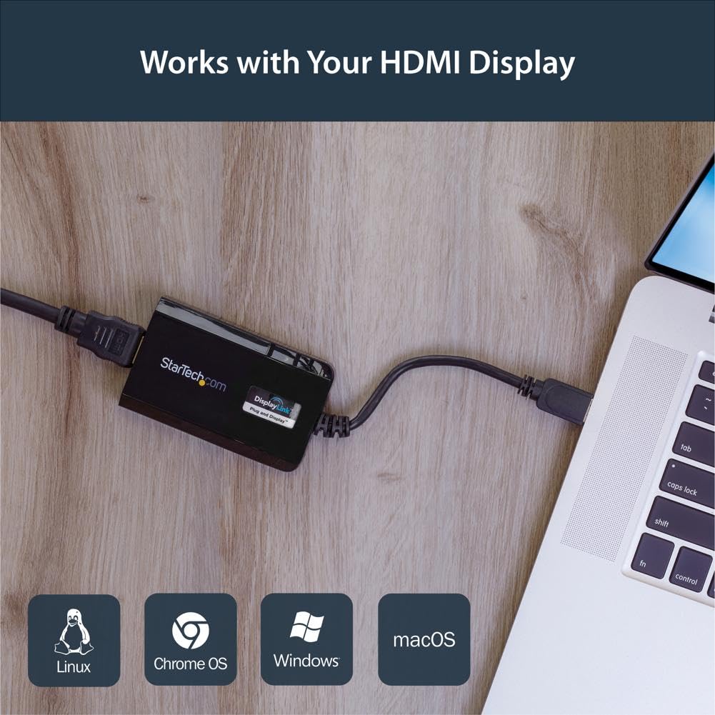 USB 3.0 to HDMI Adapter - DisplayLink Certified - 1080p (1920x1200) - USB Type-A to HDMI Display Adapter Converter for Monitor - External Video &amp; Graphics Card - Windows/Mac (USB32HDPRO)