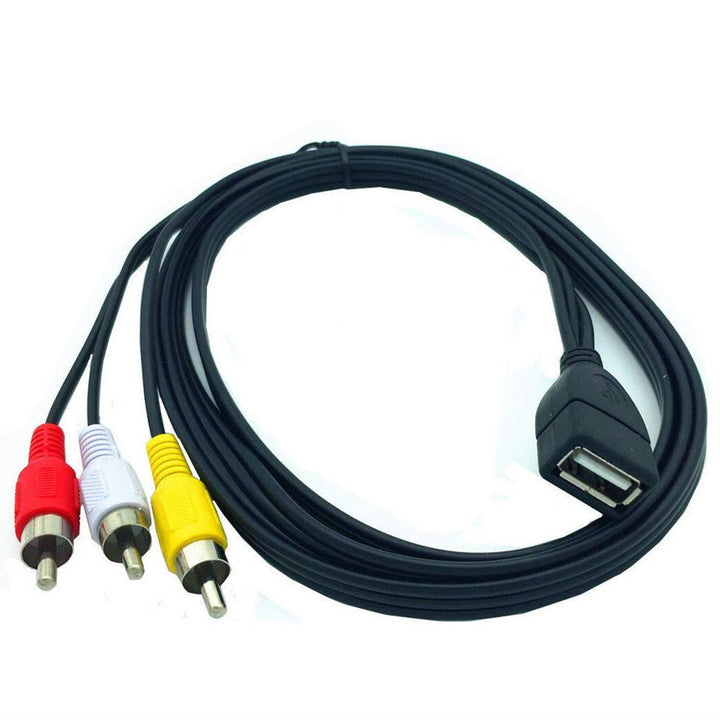ANRANK UR20315AK 5FT/1.5M USB A Female to 3 RCA AV Audi