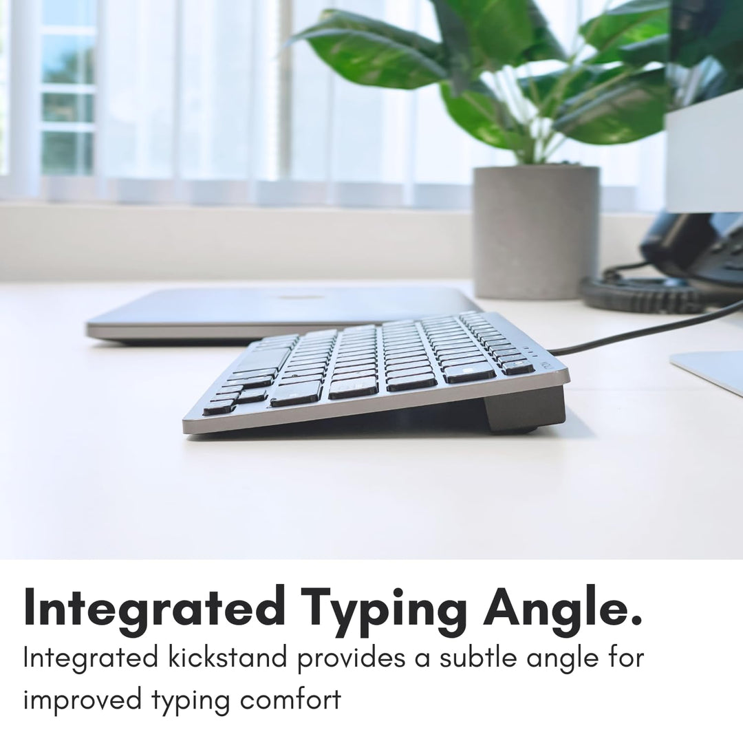 Macally Small USB Wired Keyboard for Mac and Windows - 