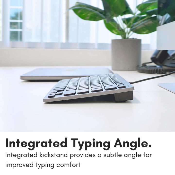 Macally Small USB Wired Keyboard for Mac and Windows - 