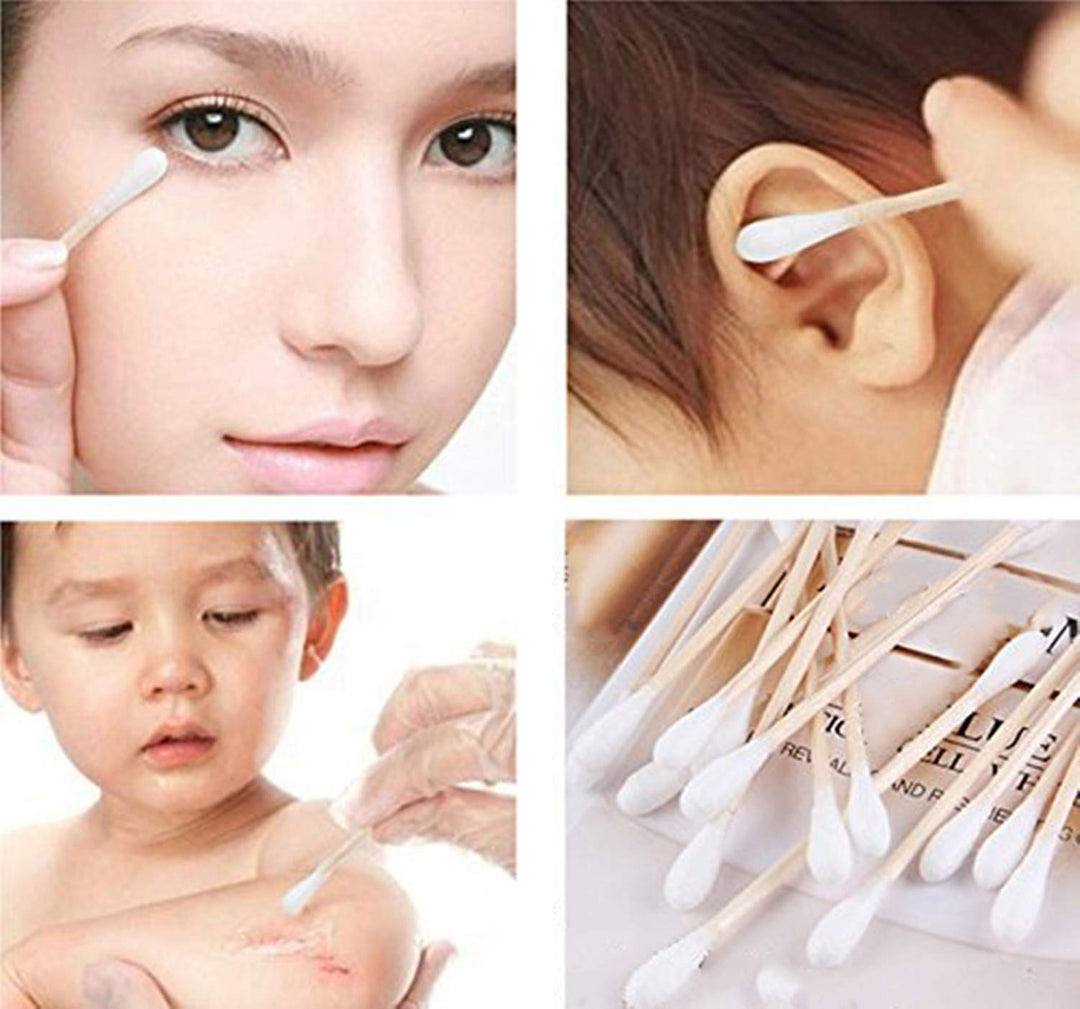 Wooden Stick Cotton Swabs Qtips XMHF Double Tipped With