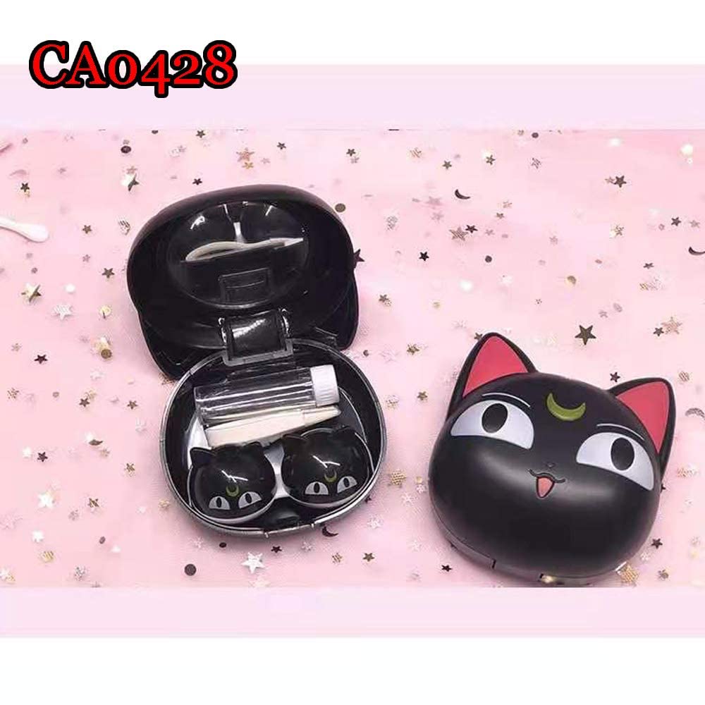 Cute Cat Shaped Contact Lens Case Mini Travel Simple Co