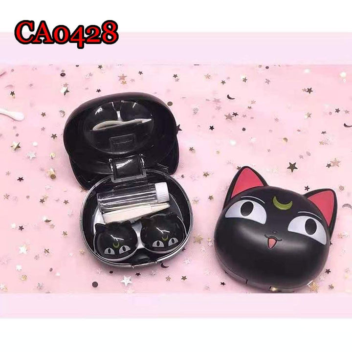 Cute Cat Shaped Contact Lens Case Mini Travel Simple Co