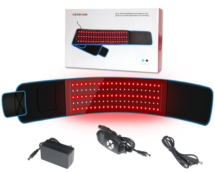 ADVASUN Red Light Wrap Devices for Body Near 850nm and Deep 660nm Led Red Light Belt Back Body Pad,Home Use Wearable Belt for Waist,Joints,Muscle(Black-105pcs)