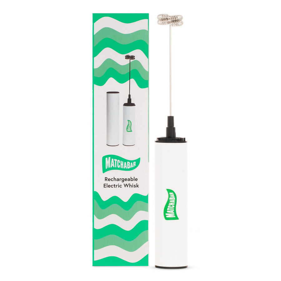 MatchaBar Electric Milk Frother Hand Blender - Stainless Steel Electric Matcha Whisk, Handheld Drink Mixer for Coffee, Greens & Protein - Easy to Clean USB Rechargeable, Dual Speed Immersion Blender