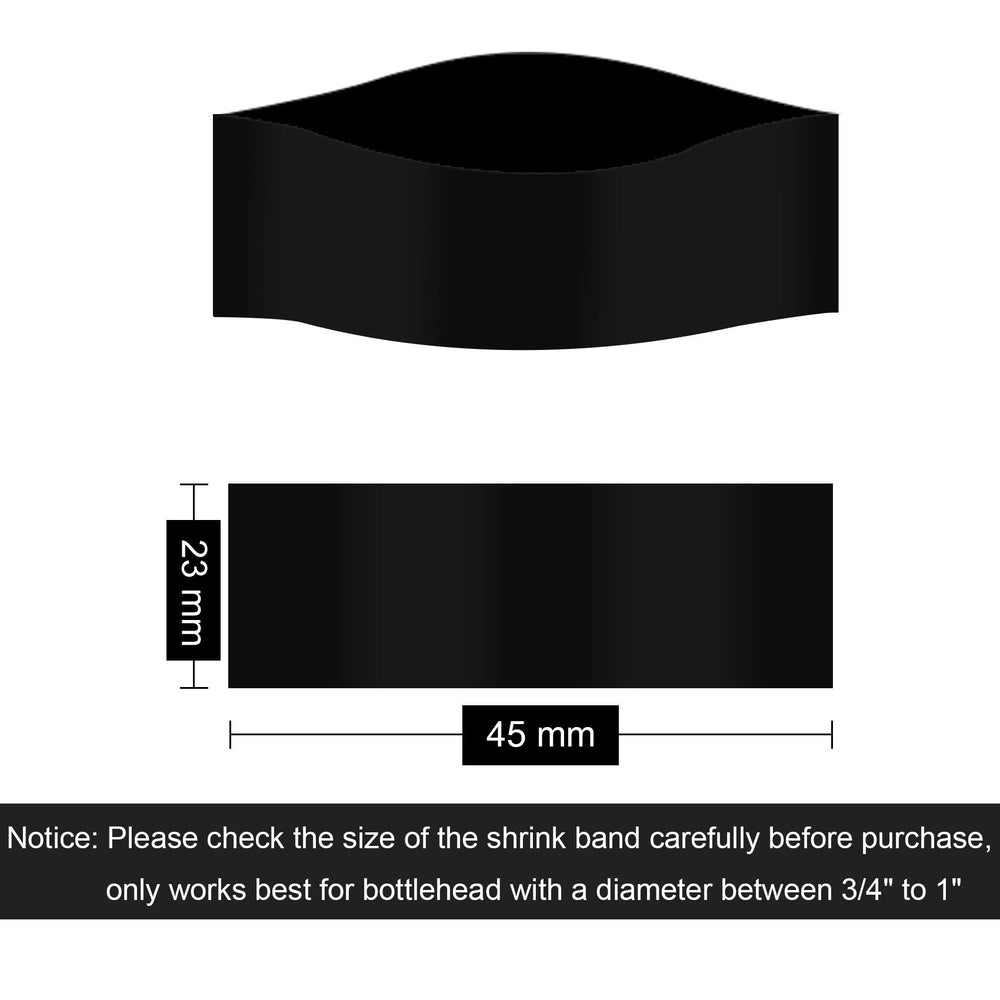 Black Shrink Bands,45x23mm 200 Pieces Black Heat Shrink
