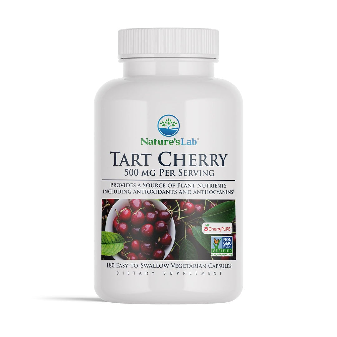 Nature’s Lab Tart Cherry 500mg – Contains Powerful Antioxidants &amp; Flavonoids, Supports Metabolic Functions &amp; General Wellness – Non-GMO, Vegan, Gluten Free* – 180 Capsules (6 Month Supply)